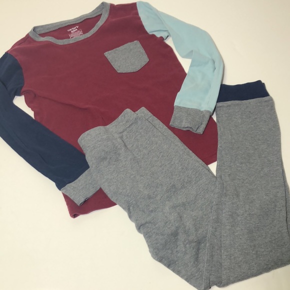 Carter’s Color Blocked LS w/pant Pajama Set - Picture 2 of 6